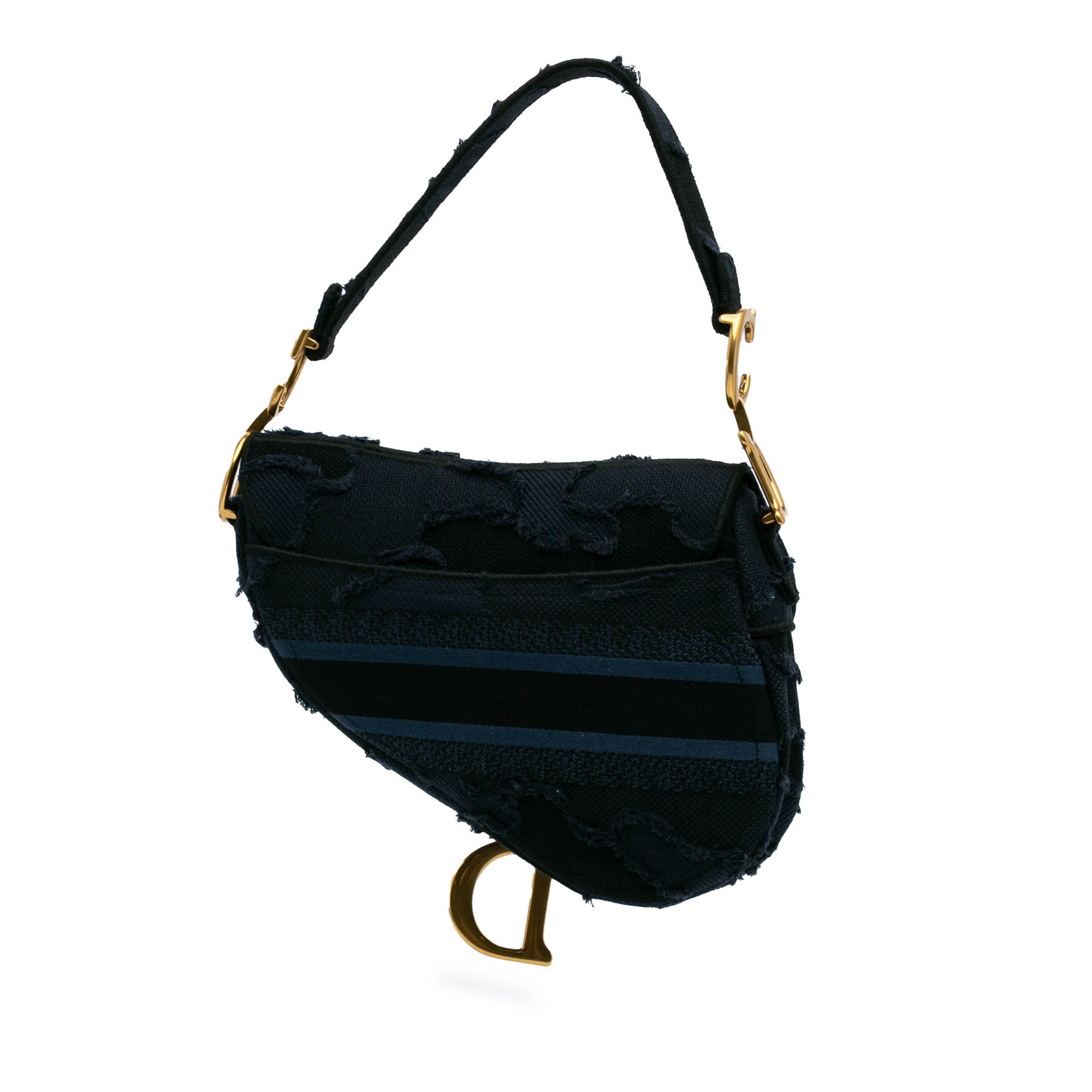 Dior Canvas Embroidered Camouflage Saddle Bag