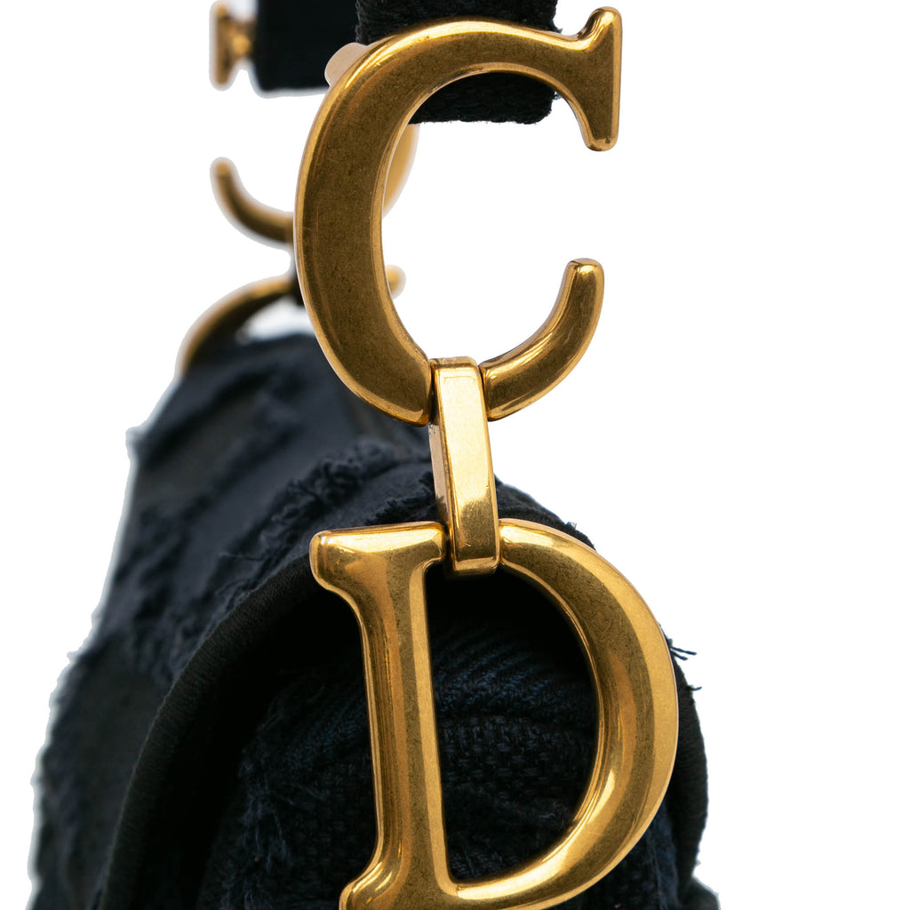 Dior Canvas Embroidered Camouflage Saddle Bag