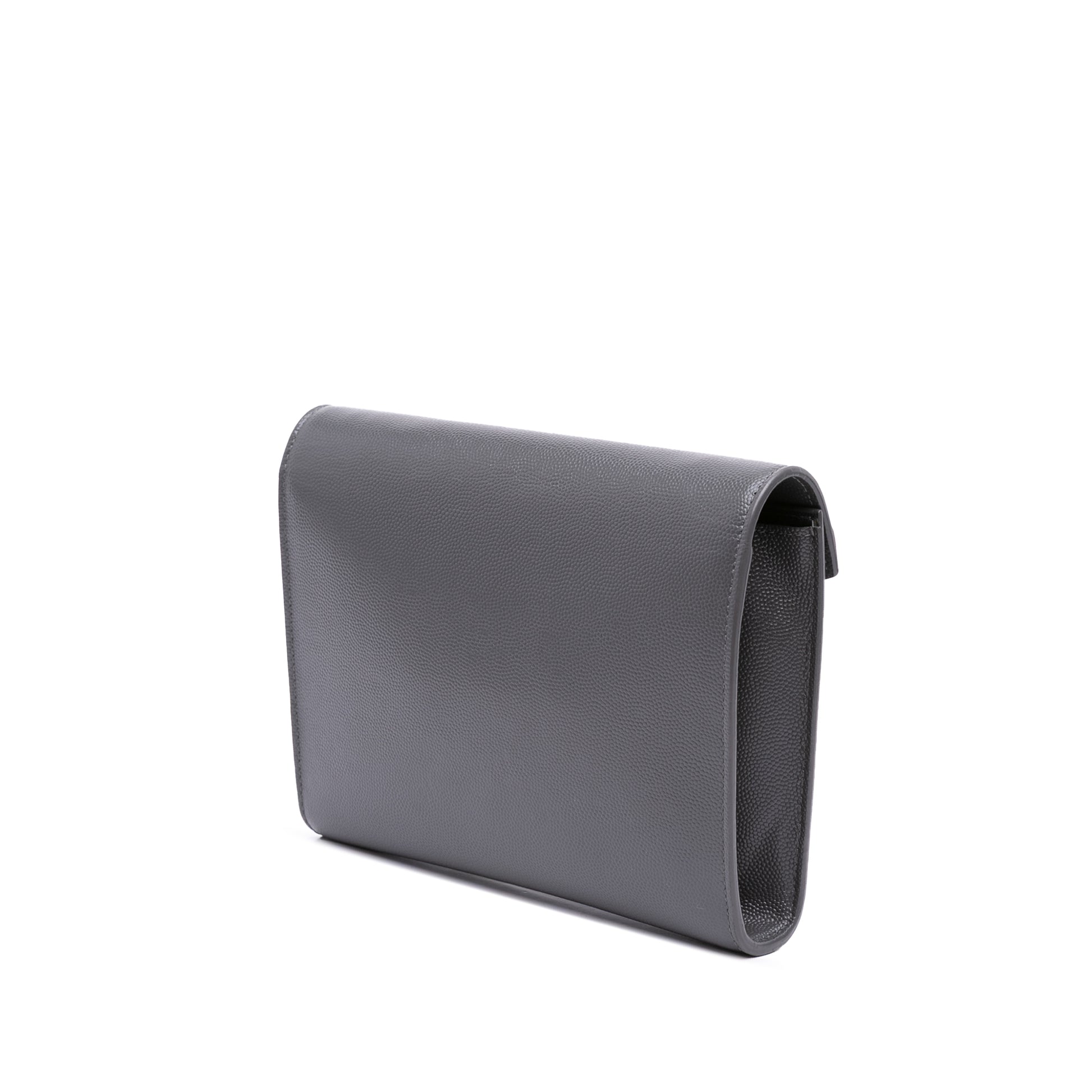 Saint Laurent Grain De Poudre Monogram Cassandra Chain Wallet