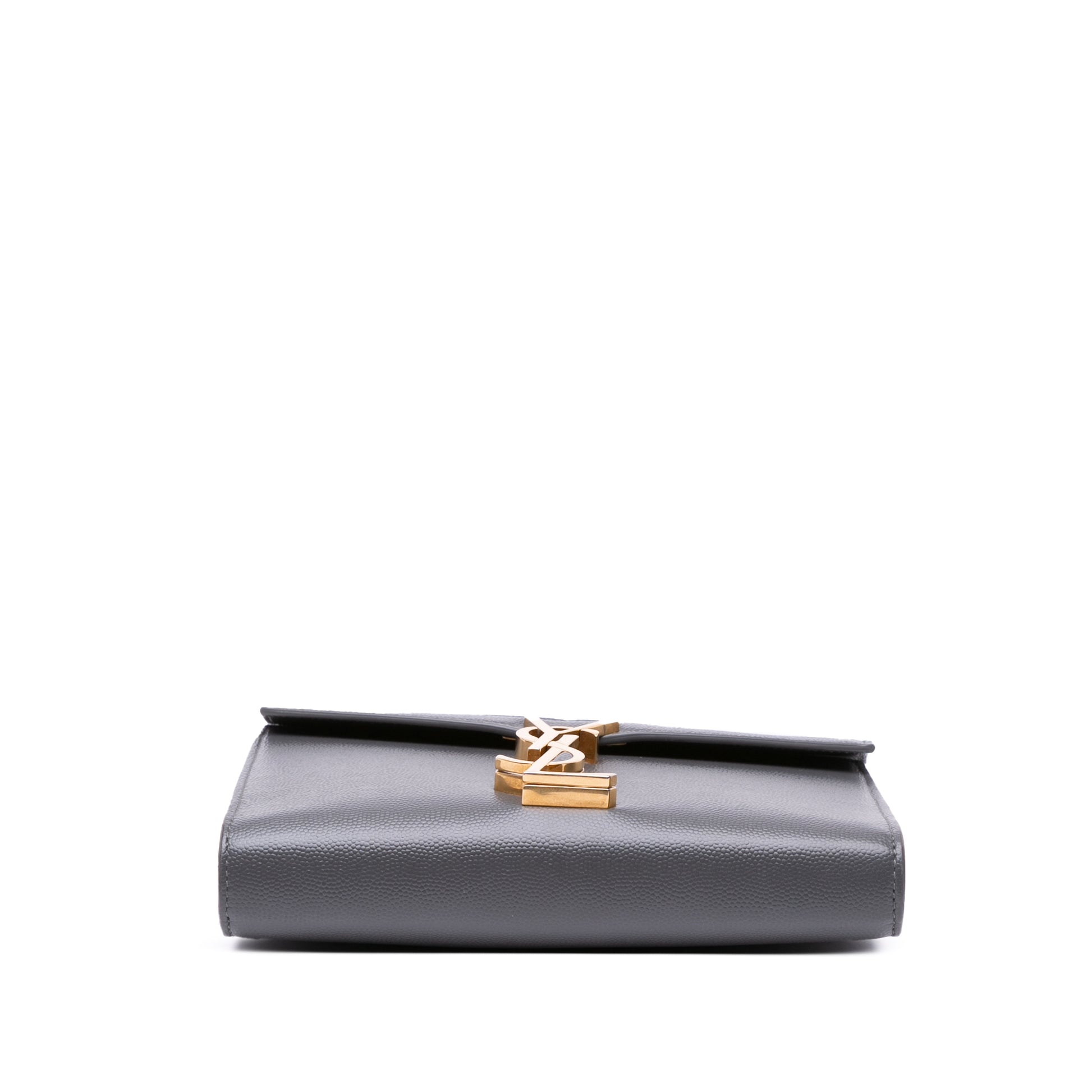 Saint Laurent Grain De Poudre Monogram Cassandra Chain Wallet