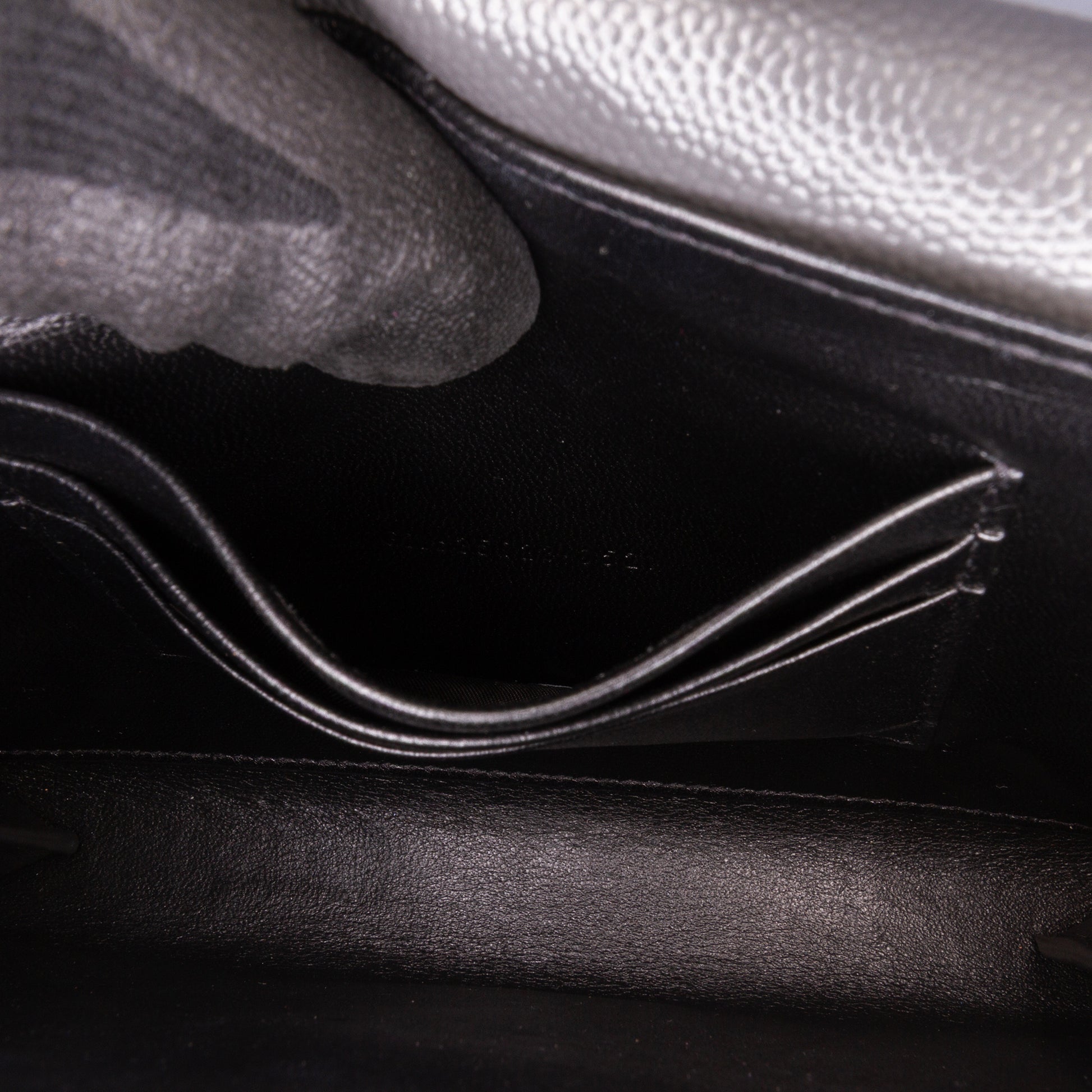 Saint Laurent Grain De Poudre Monogram Cassandra Chain Wallet