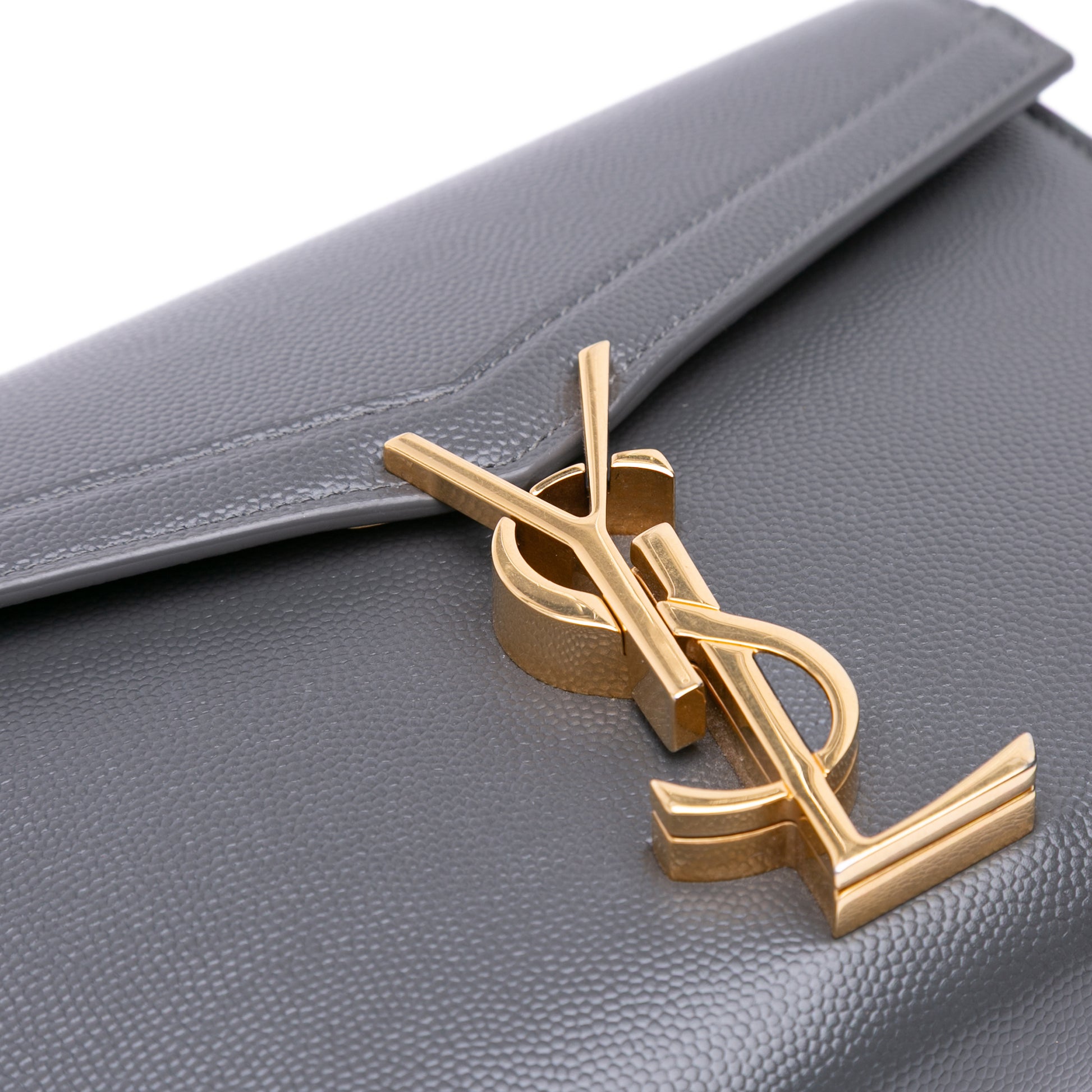 Saint Laurent Grain De Poudre Monogram Cassandra Chain Wallet