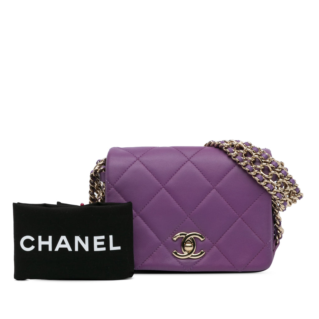 Chanel Mini Lambskin Triple Chain Full Flap