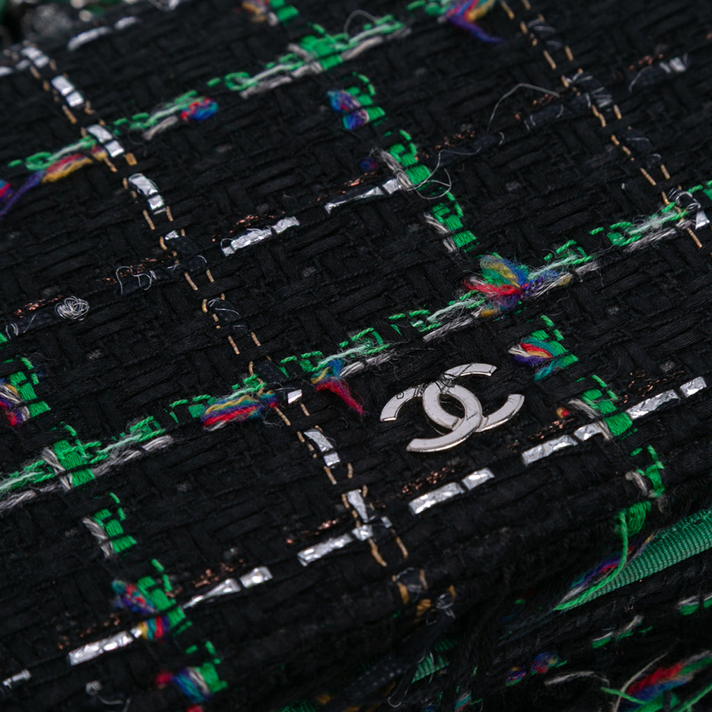 Chanel Quilted Boucle Tweed Robot Charm Wallet On Chain