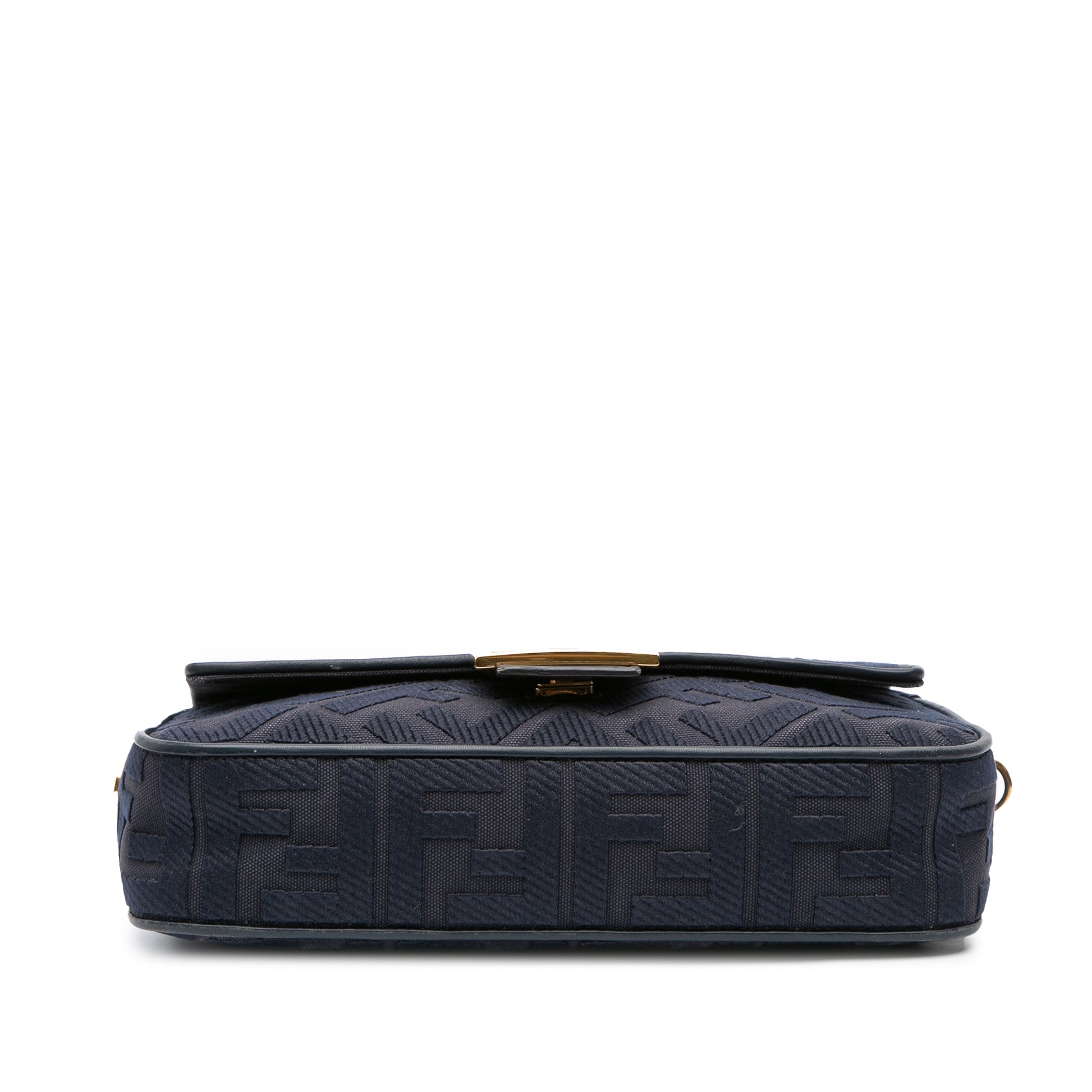Fendi Zucca Embroidered Canvas Baguette Satchel