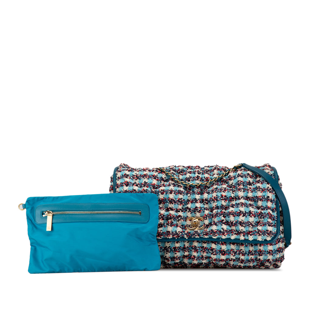 Chanel Maxi Tweed Chesterfield Single Flap