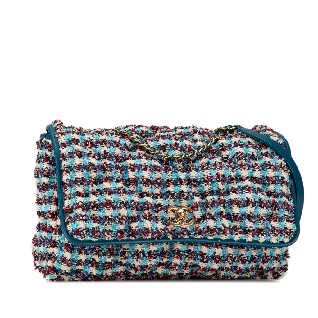 Chanel Maxi Tweed Chesterfield Single Flap