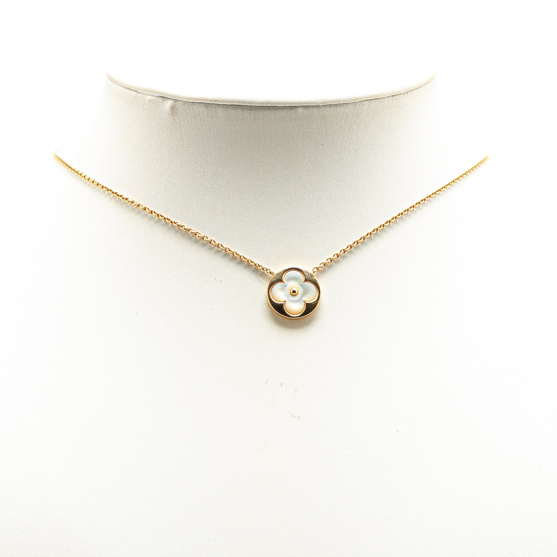 Louis Vuitton 18K Yellow Gold and Mother of Pearl Monogram Color Blossom Sun Necklace