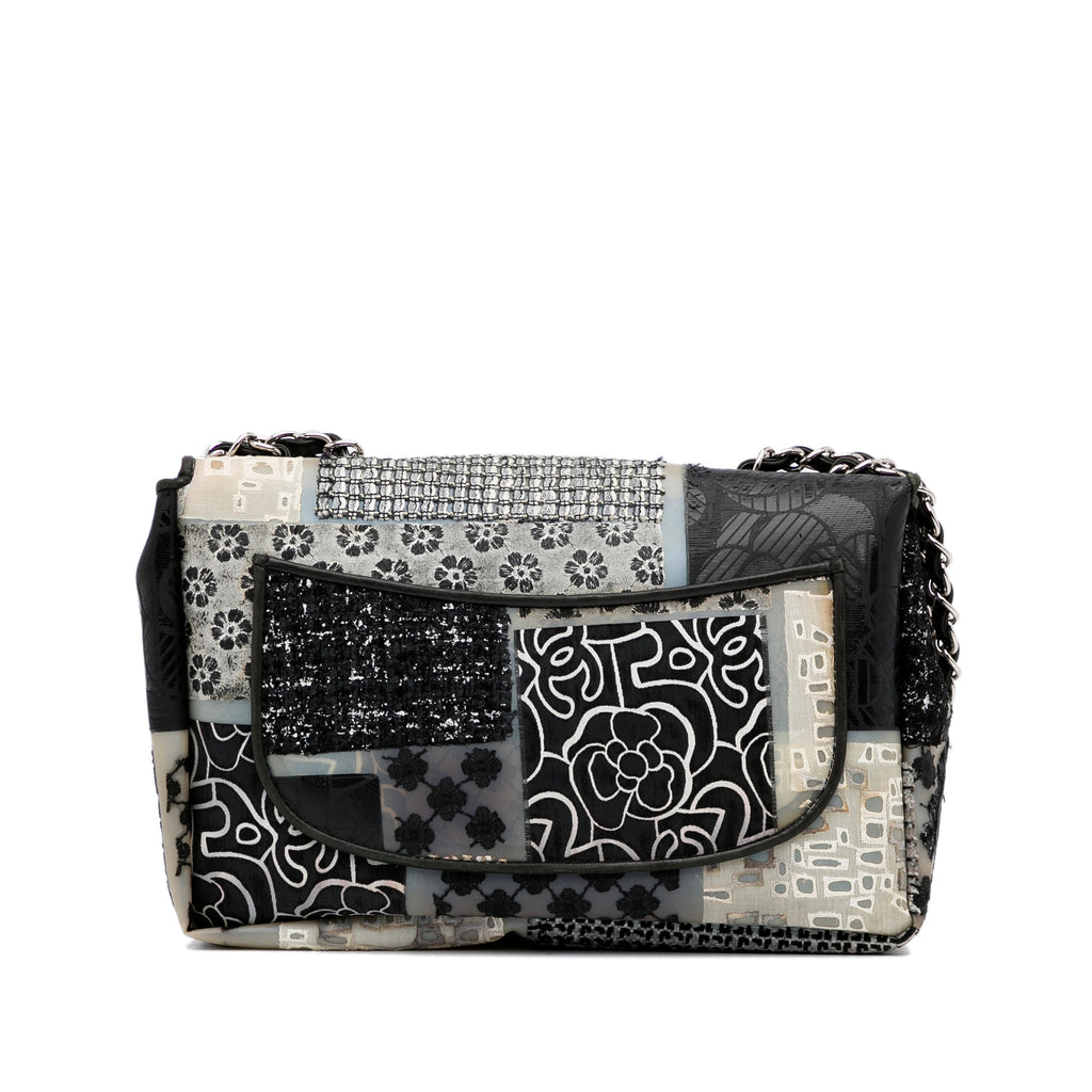 Chanel Jumbo PVC and Tweed Patchwork Single Flap