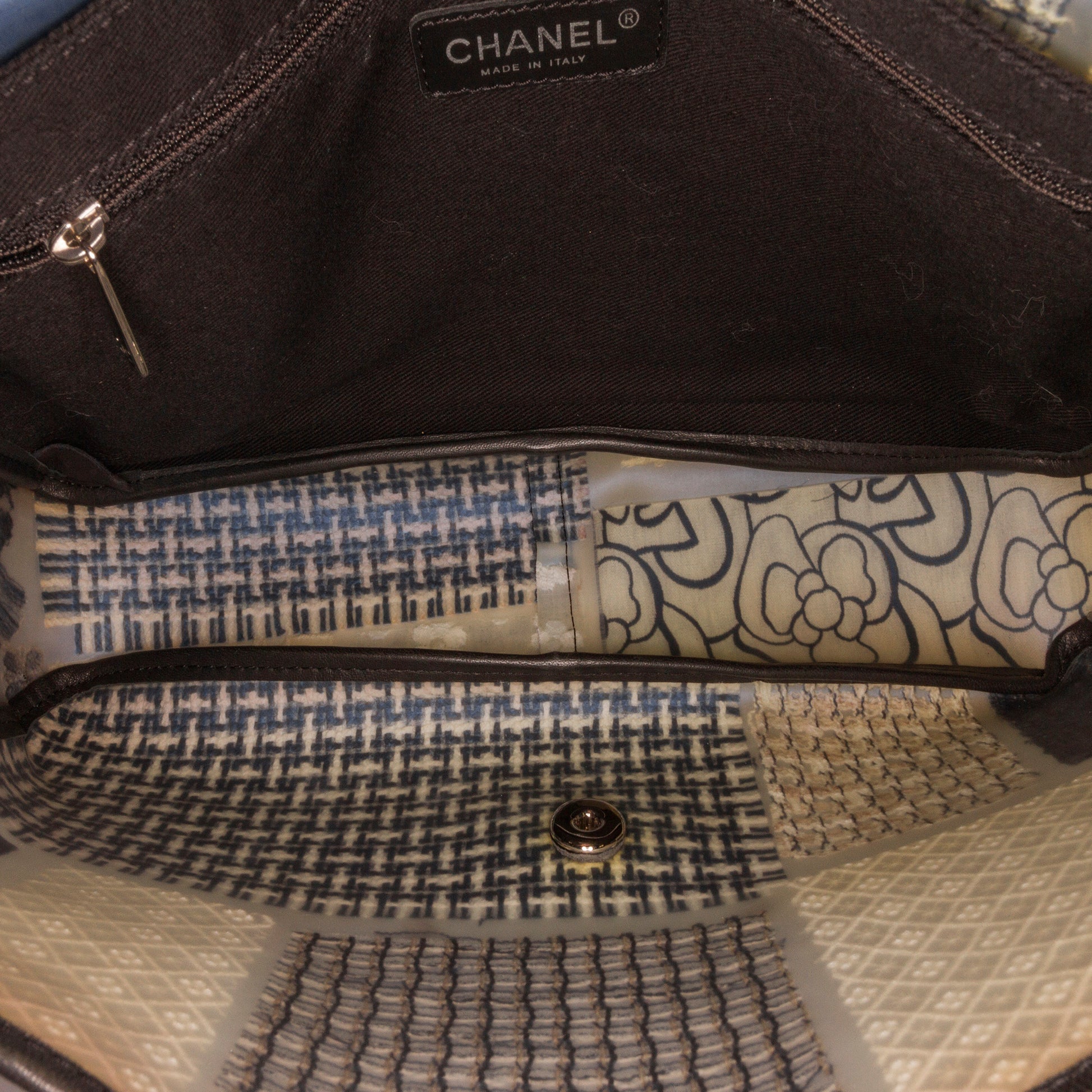 Chanel Jumbo PVC and Tweed Patchwork Single Flap
