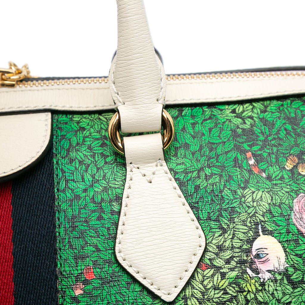 Gucci Yuko Higuchi Medium Coated Canvas Ophidia Web Satchel