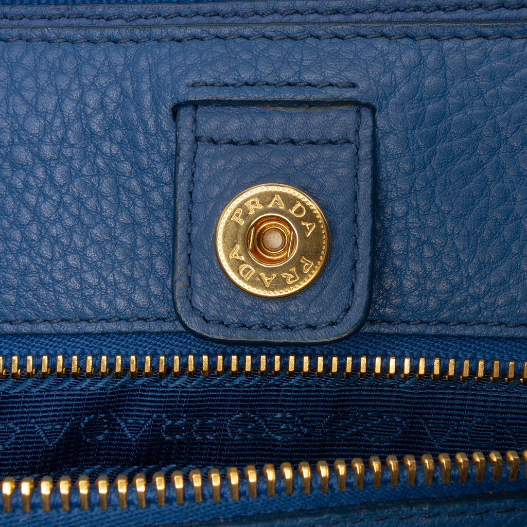 Prada Vitello Daino Double Zip Convertible Tote