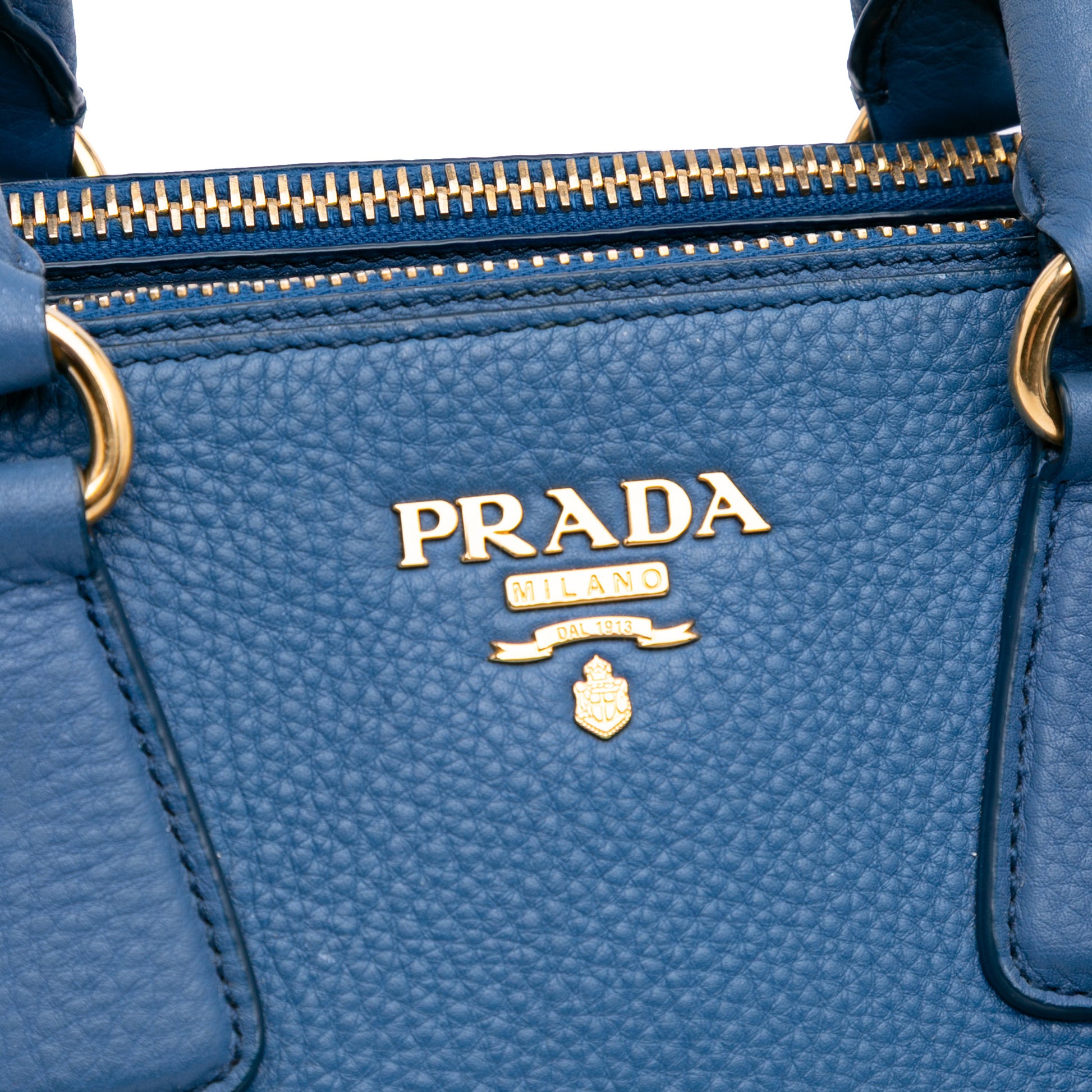 Prada Vitello Daino Double Zip Convertible Tote