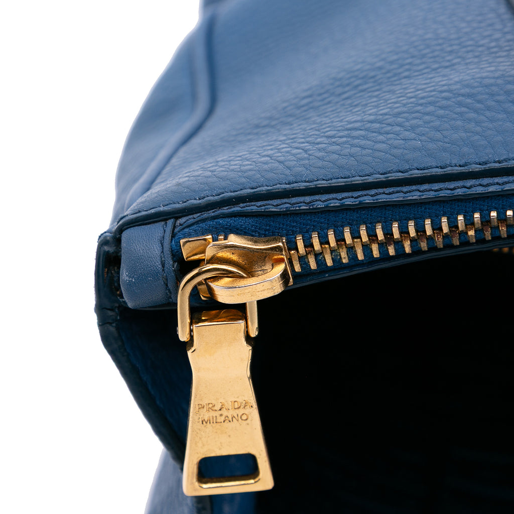 Prada Vitello Daino Double Zip Convertible Tote