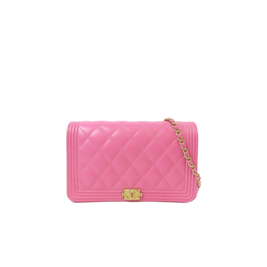 Chanel Pink Diamond Shoulder Bag