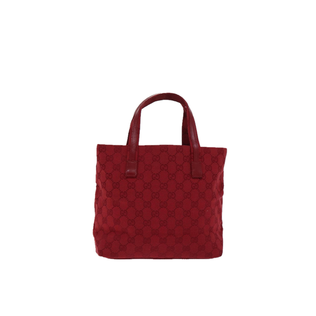 Gucci Canvas Hand Bag Red