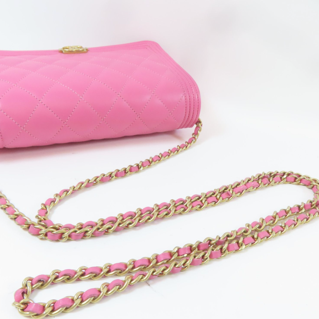 Chanel Pink Diamond Shoulder Bag