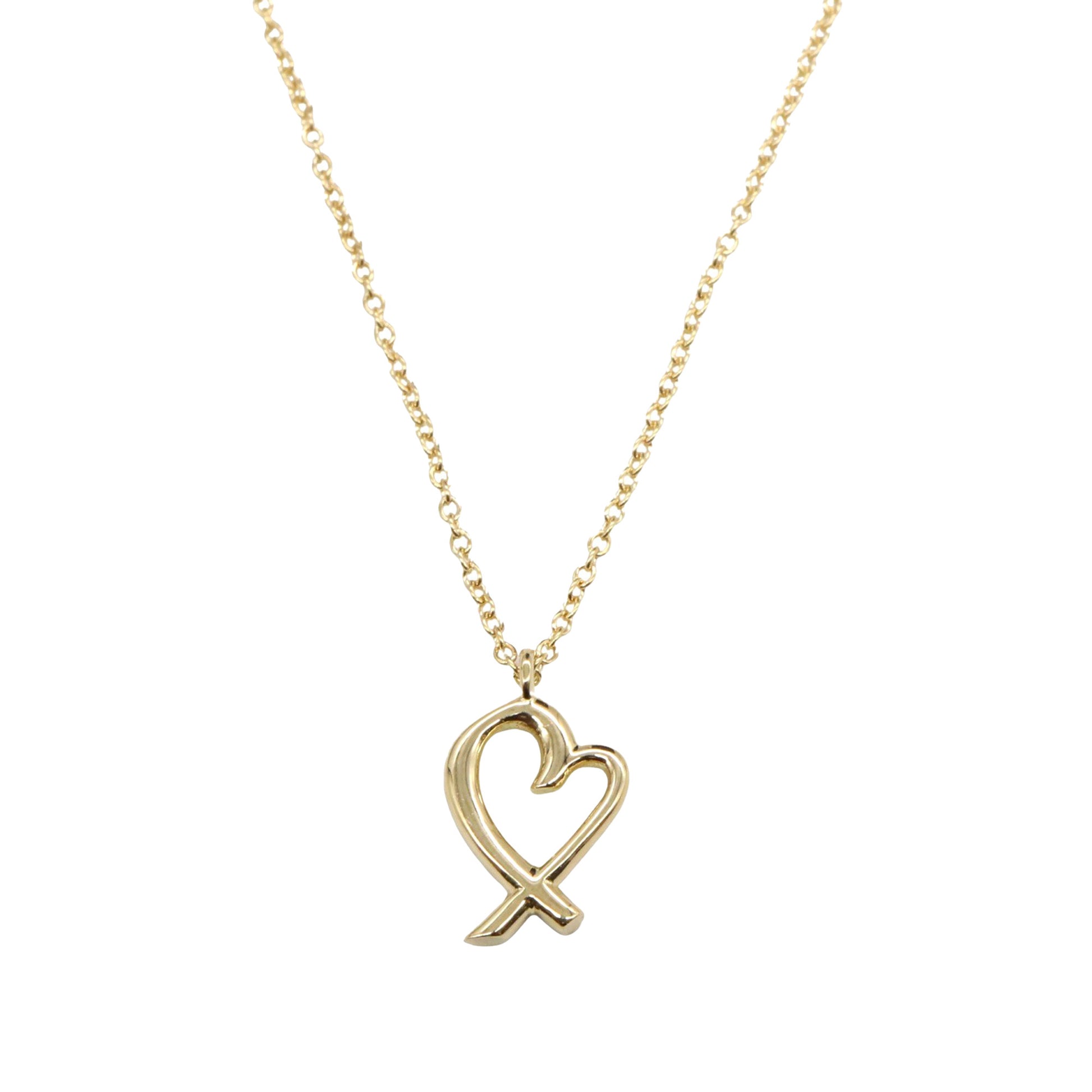 Tiffany 18K Yellow Gold Paloma Picasso Loving Heart Necklace