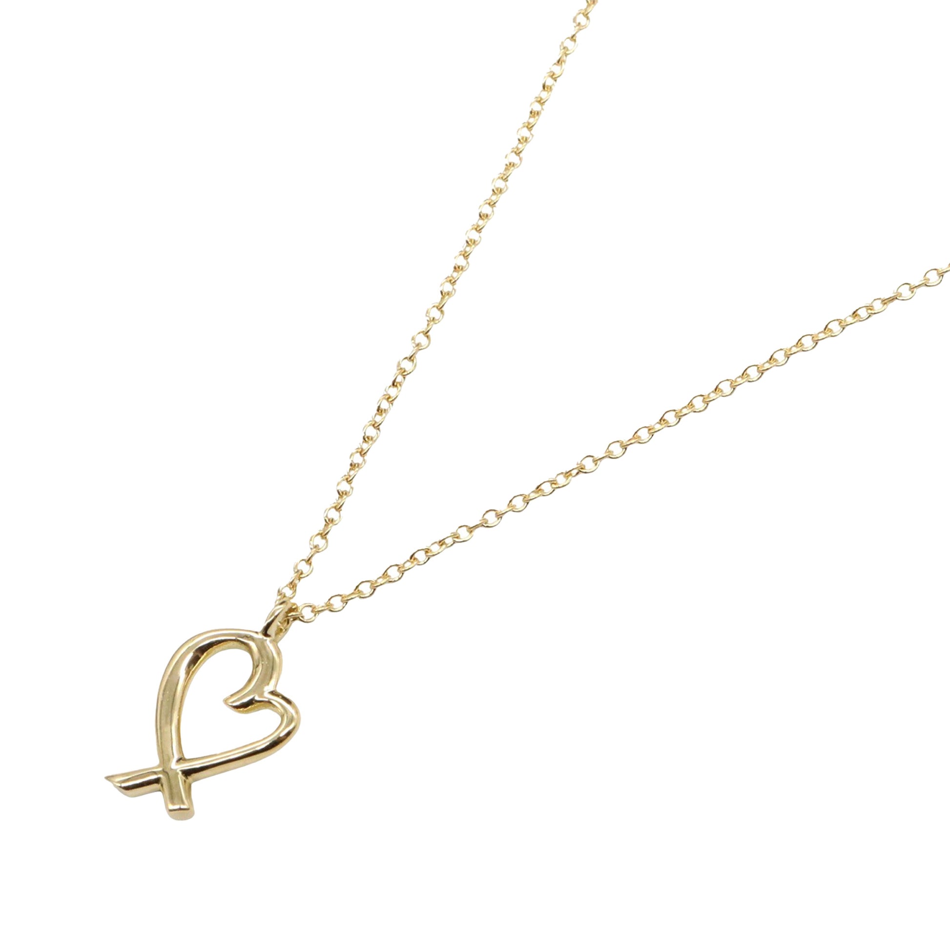 Tiffany 18K Yellow Gold Paloma Picasso Loving Heart Necklace