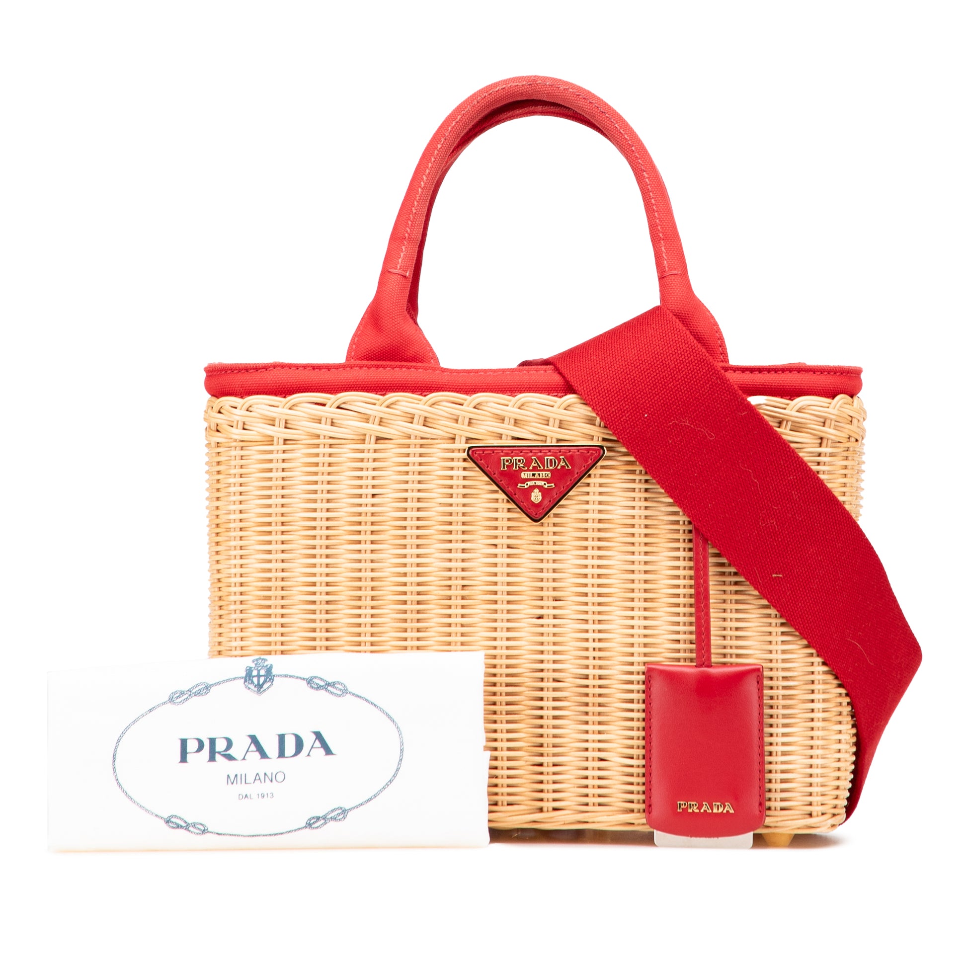 Prada Canapa Trimmed Midollino Satchel