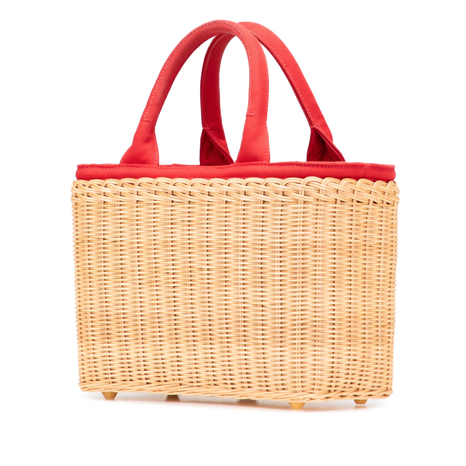 Prada Canapa Trimmed Midollino Satchel