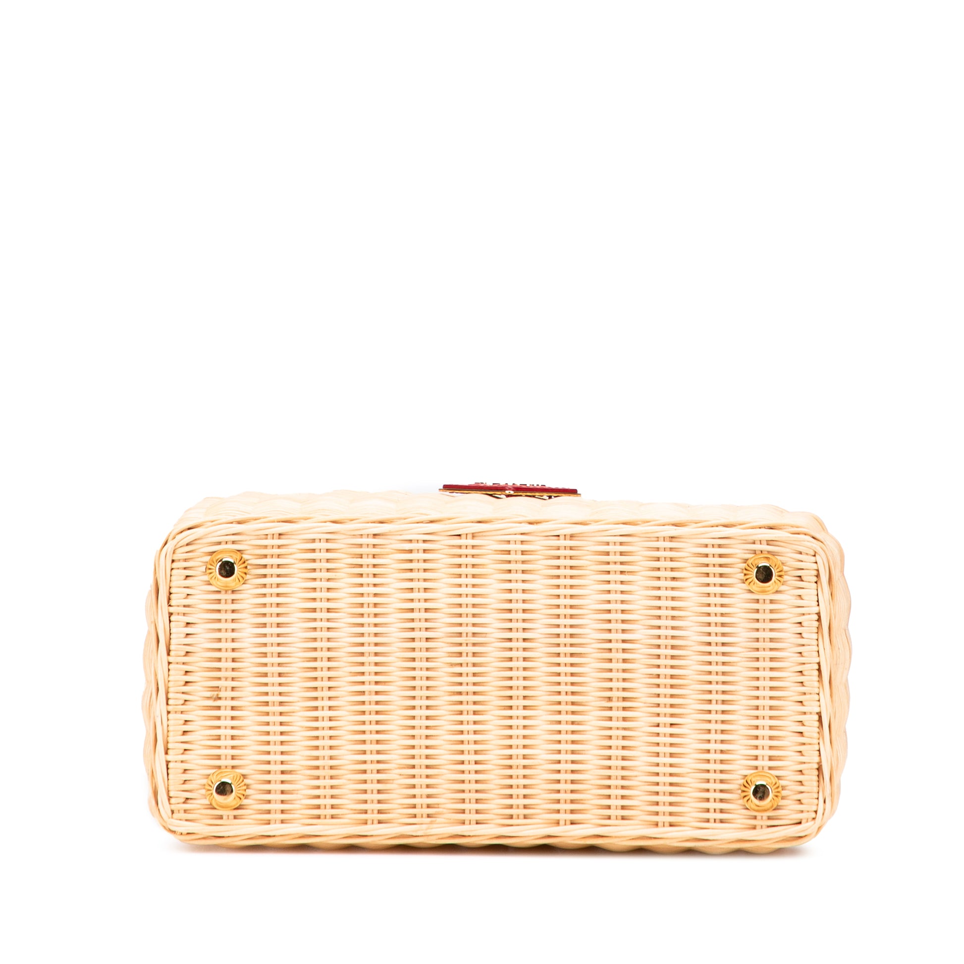 Prada Canapa Trimmed Midollino Satchel