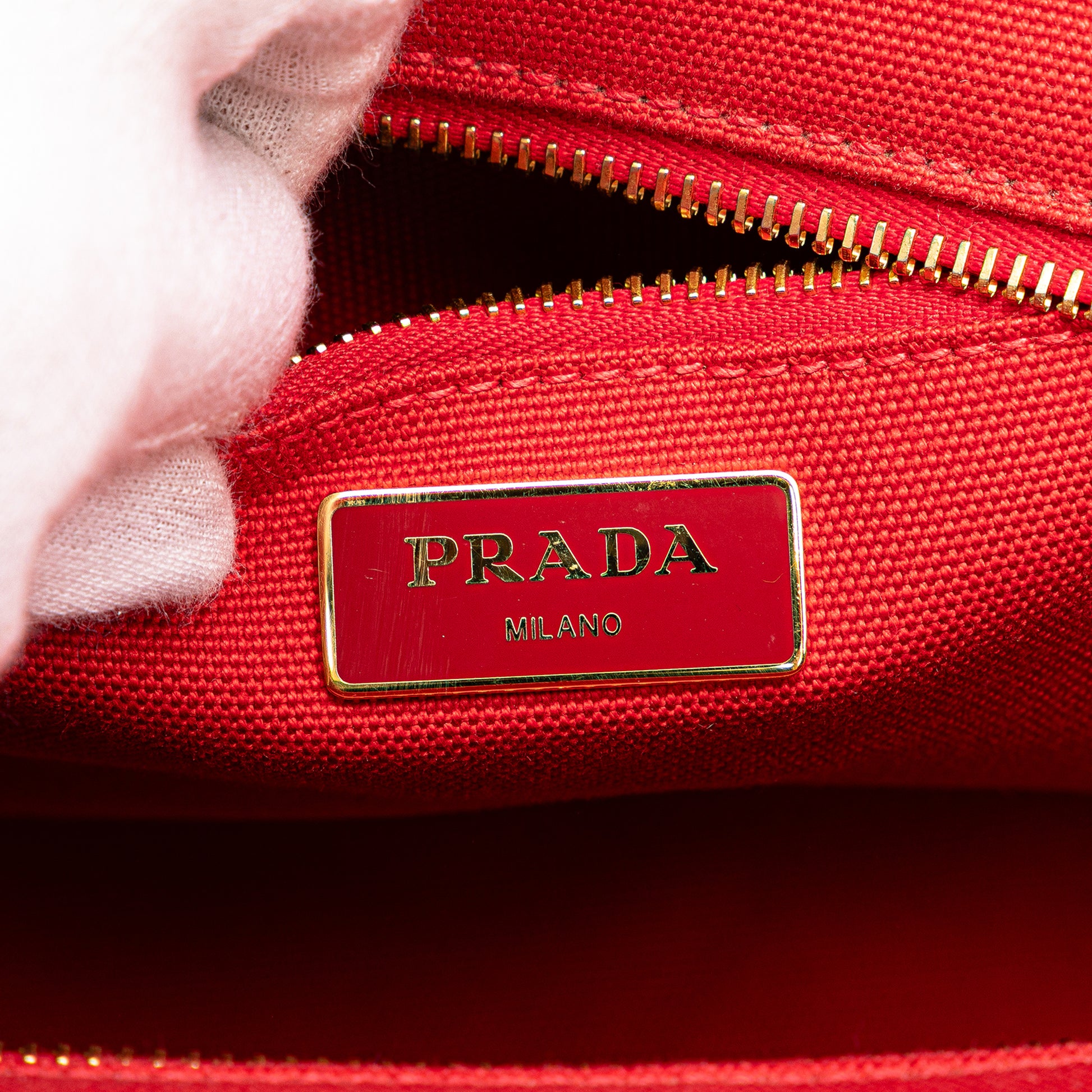 Prada Canapa Trimmed Midollino Satchel