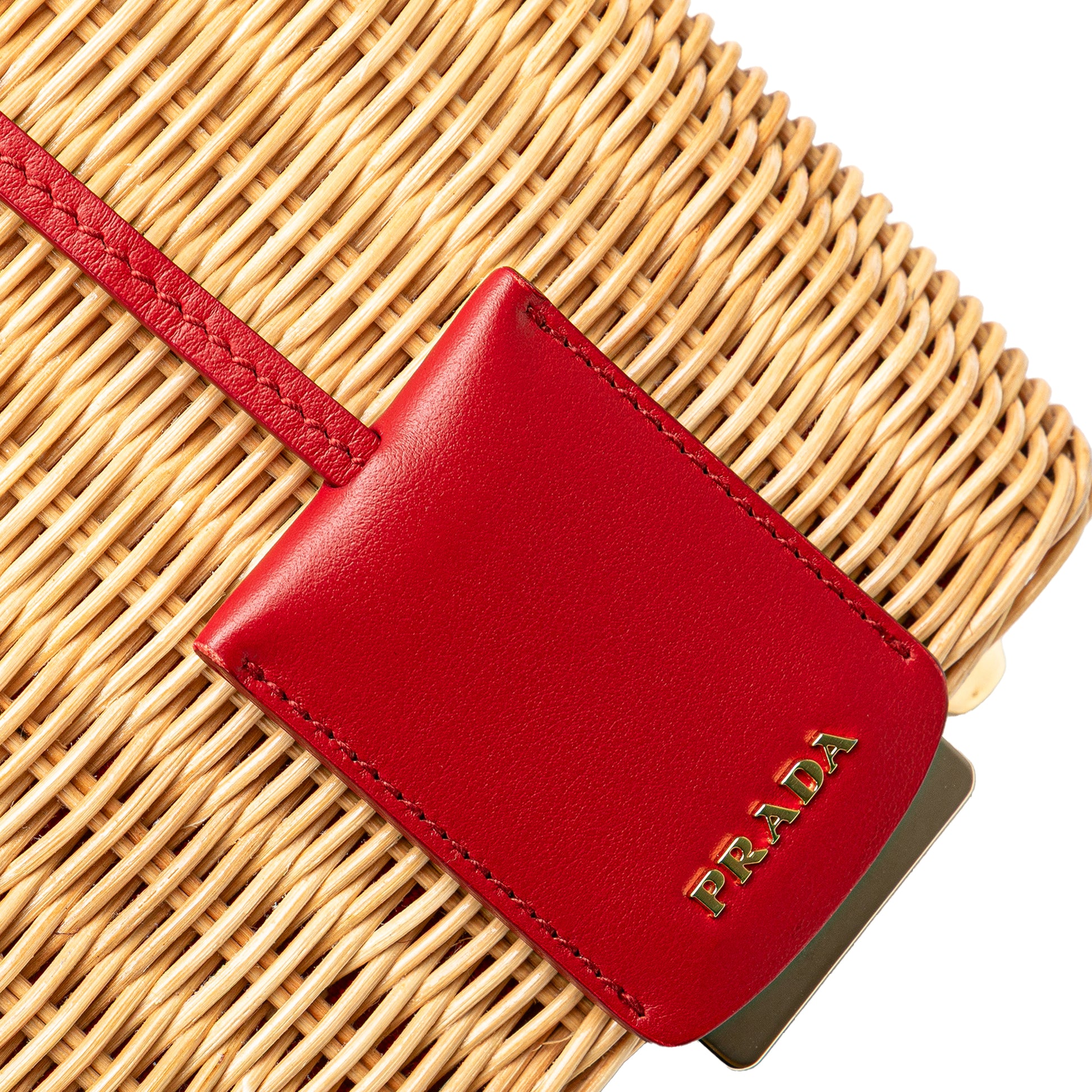 Prada Canapa Trimmed Midollino Satchel