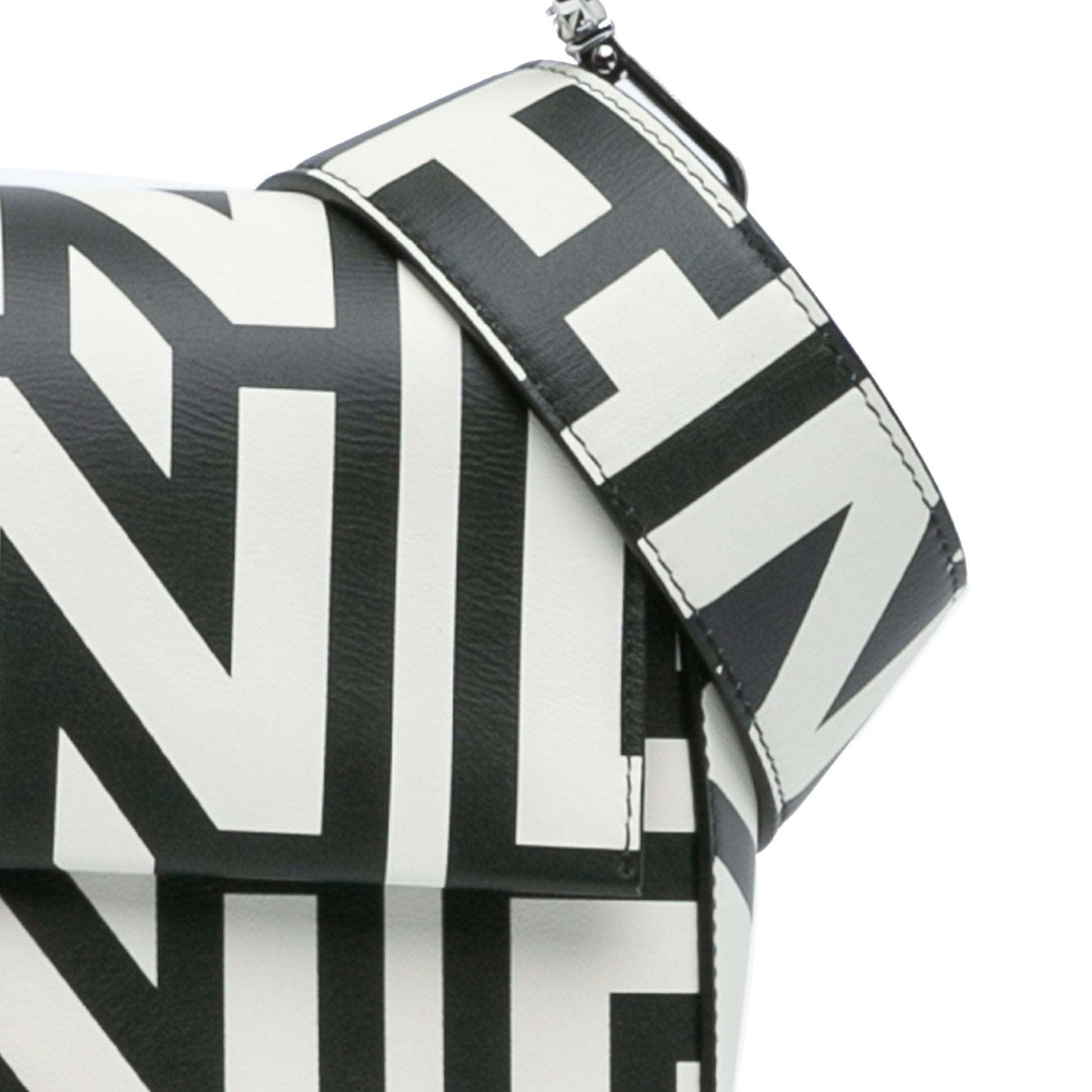Fendi Marc Jacobs Nappa Vitello King Logo Print Phone Baguette Satchel