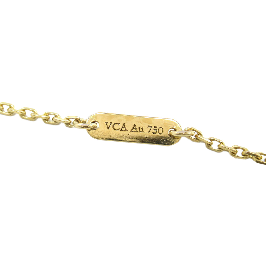 Van Cleef & Arpels 18K Yellow Gold and Onyx Vintage Alhambra Pendant Necklace