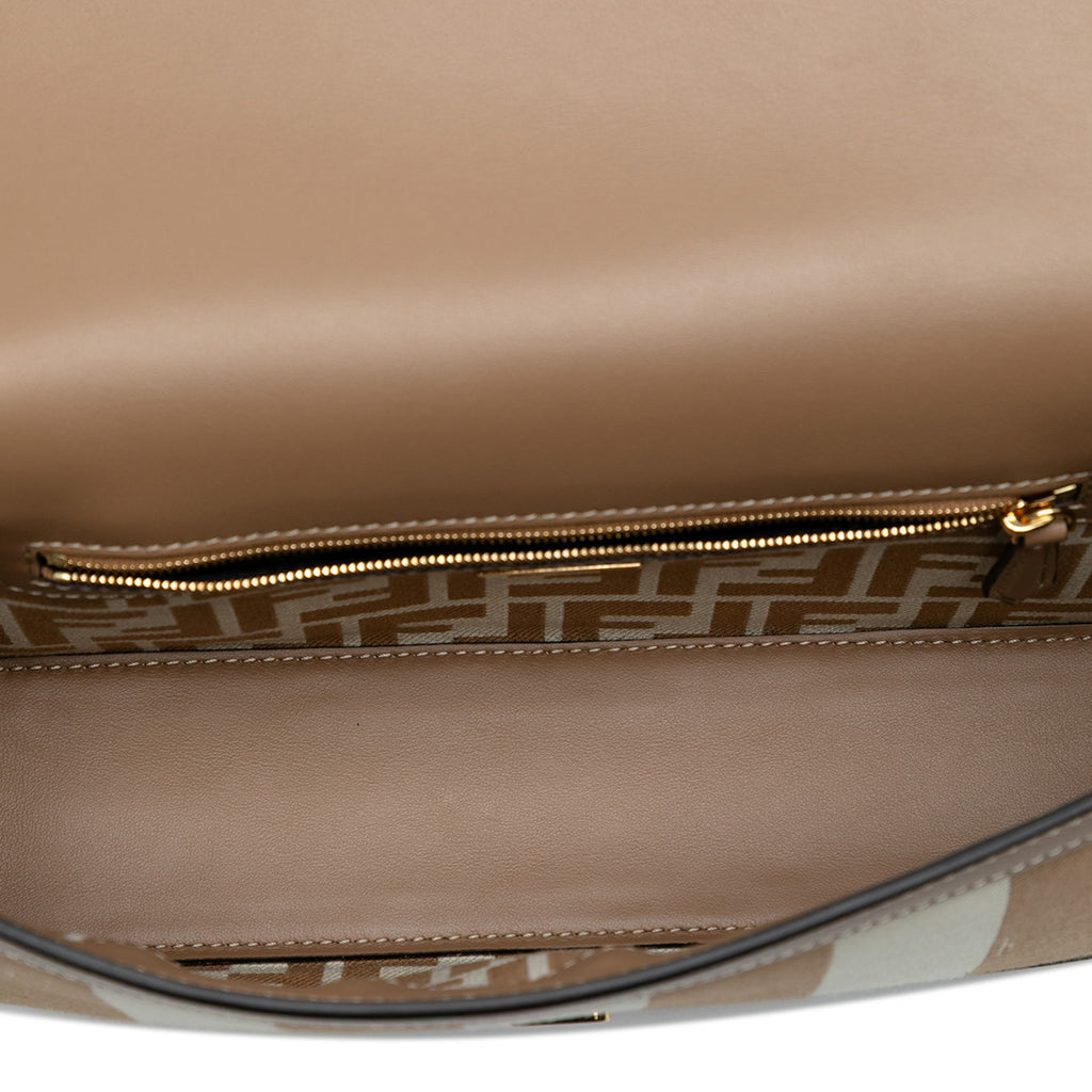 Fendi Pequin Canvas Baguette Satchel