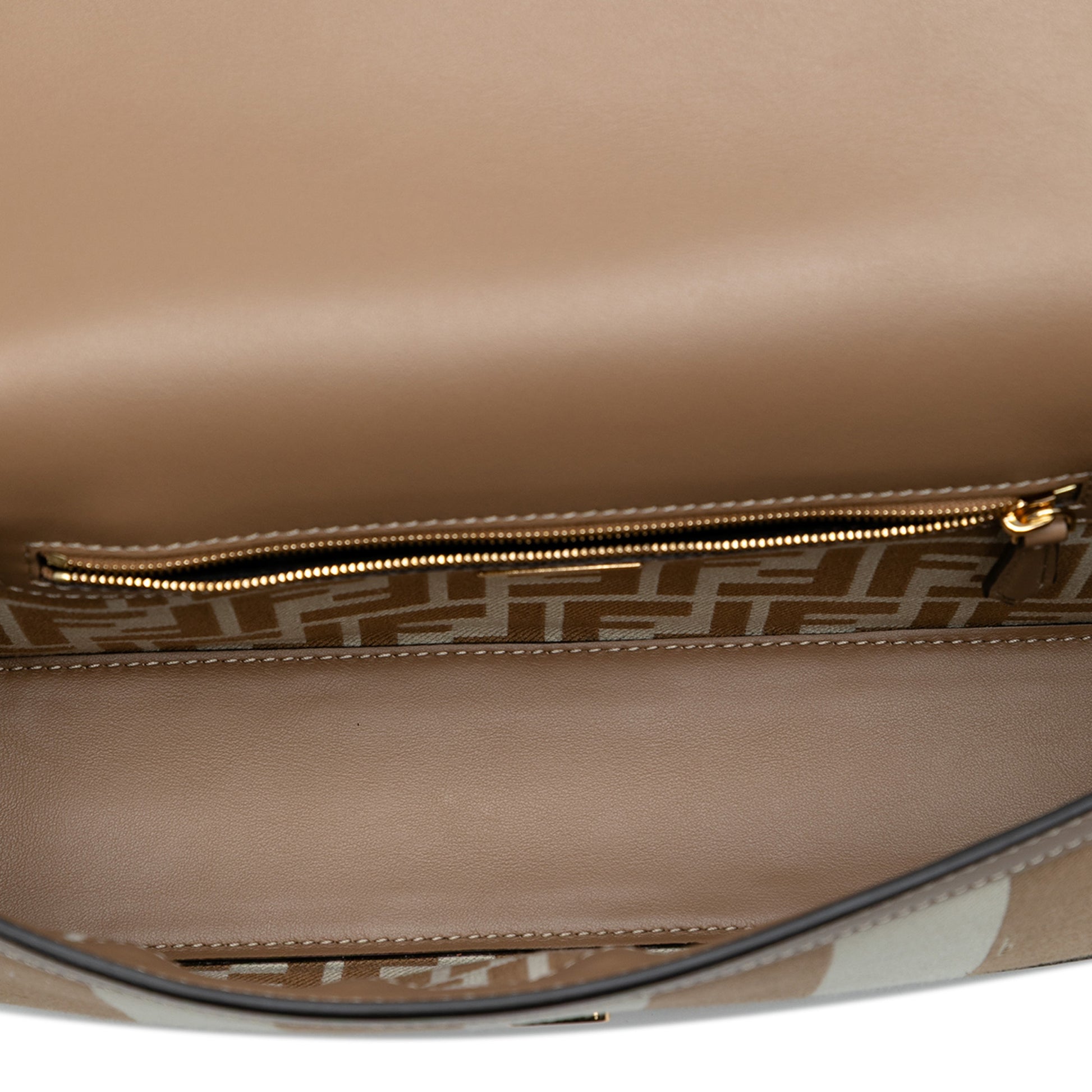 Fendi Pequin Canvas Baguette Satchel