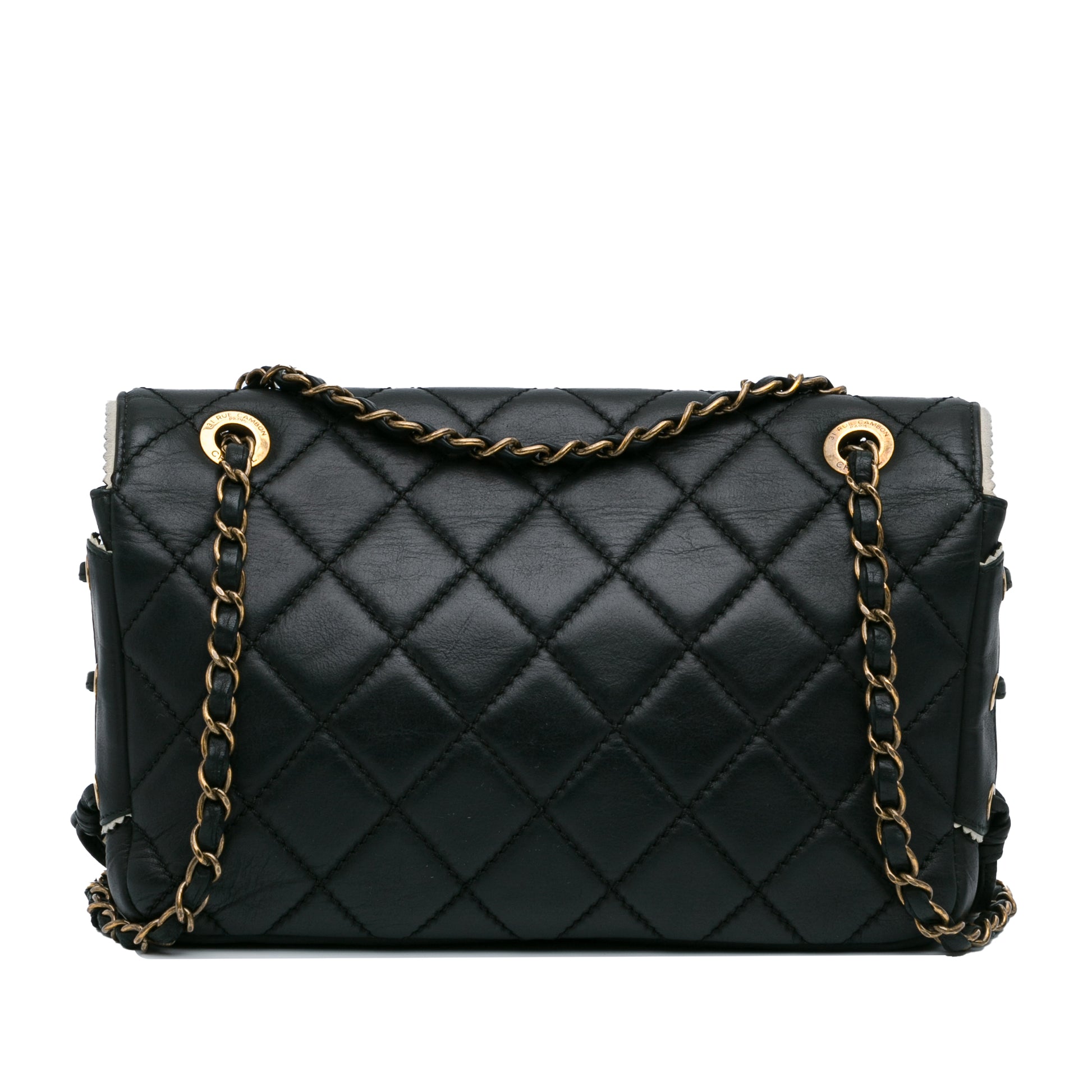 Chanel CC Quilted Lambskin Tassel and Border Embellished Flap