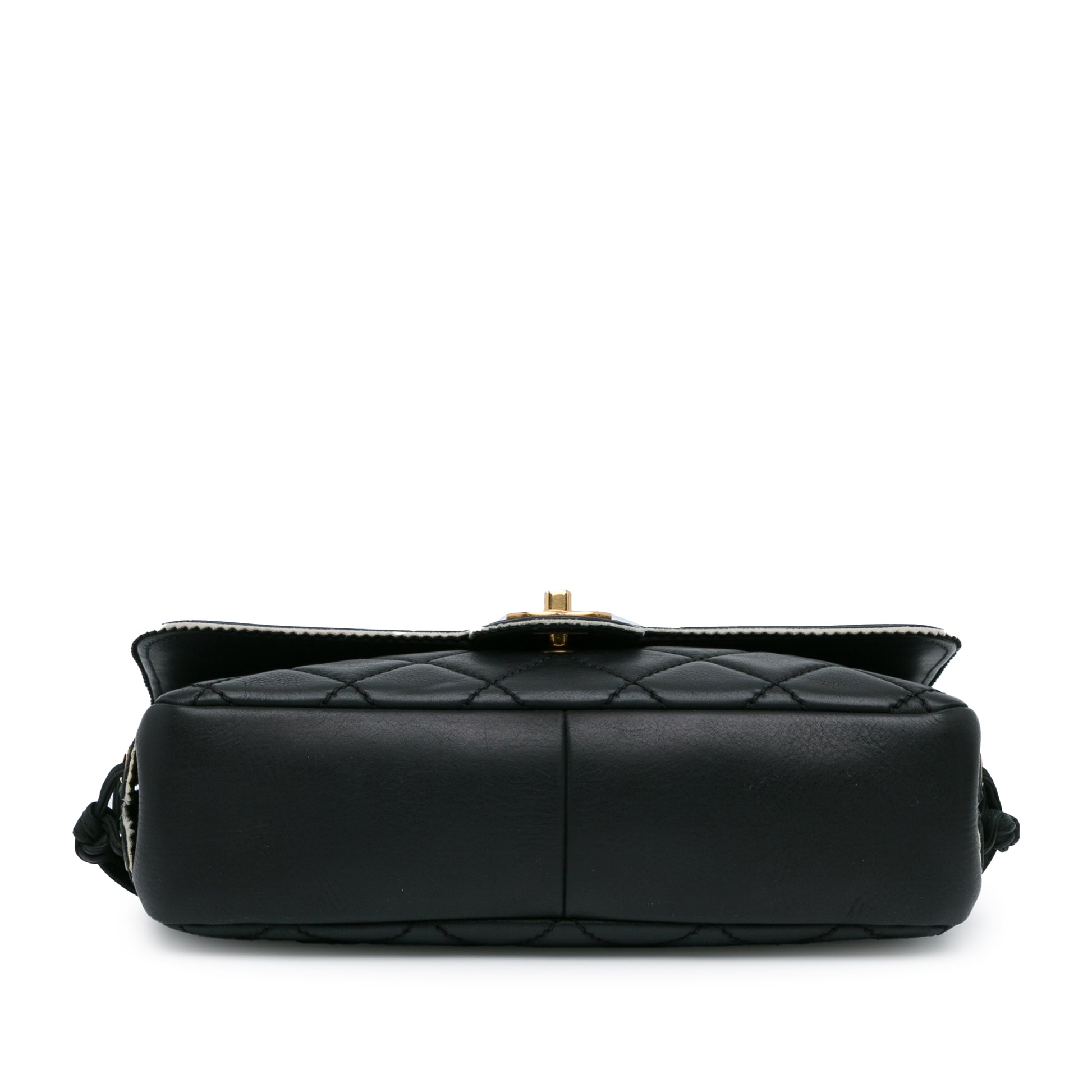 Chanel CC Quilted Lambskin Tassel and Border Embellished Flap