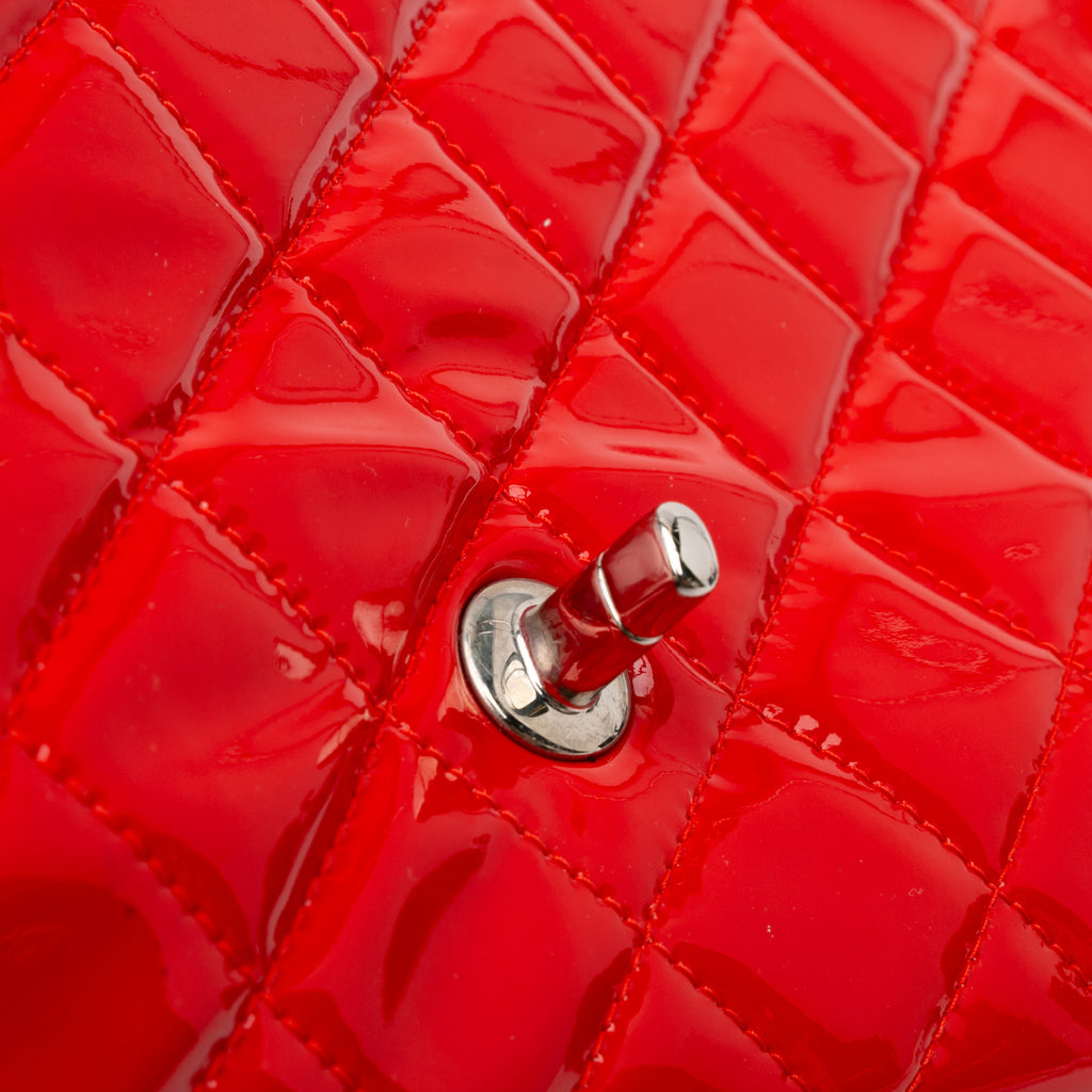 Chanel CC Quilted Patent Clutch with Chain