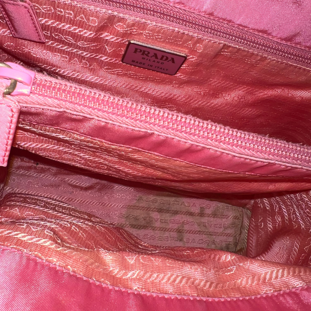 Prada Nylon Hand Bag Pink