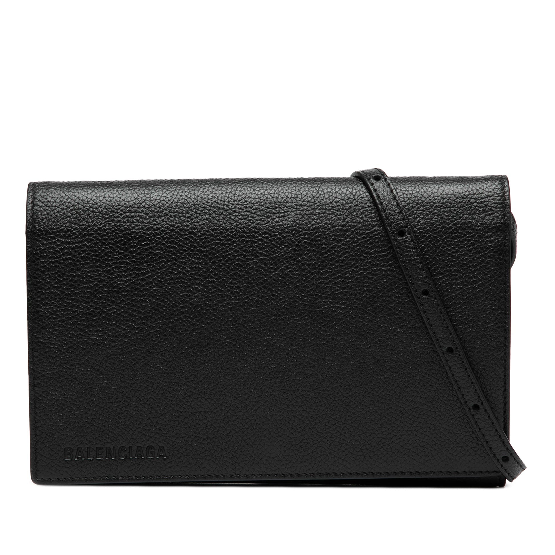 Balenciaga Small Leather Logo Flap Crossbody