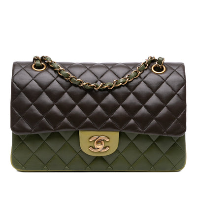 Chanel Medium Classic Tricolor Lambskin Double Flap