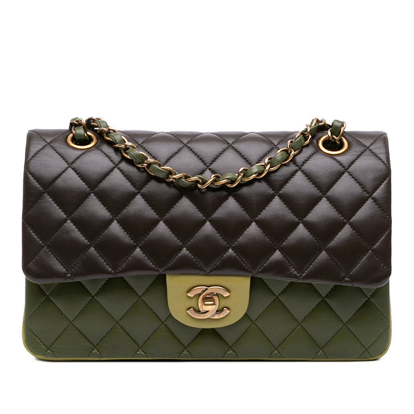 Chanel Medium Classic Tricolor Lambskin Double Flap