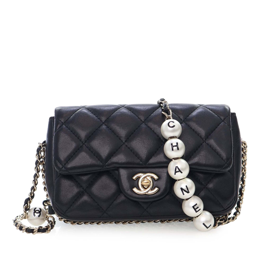 Chanel Small Quilted Lambskin My Precious Pearls Chain Flap