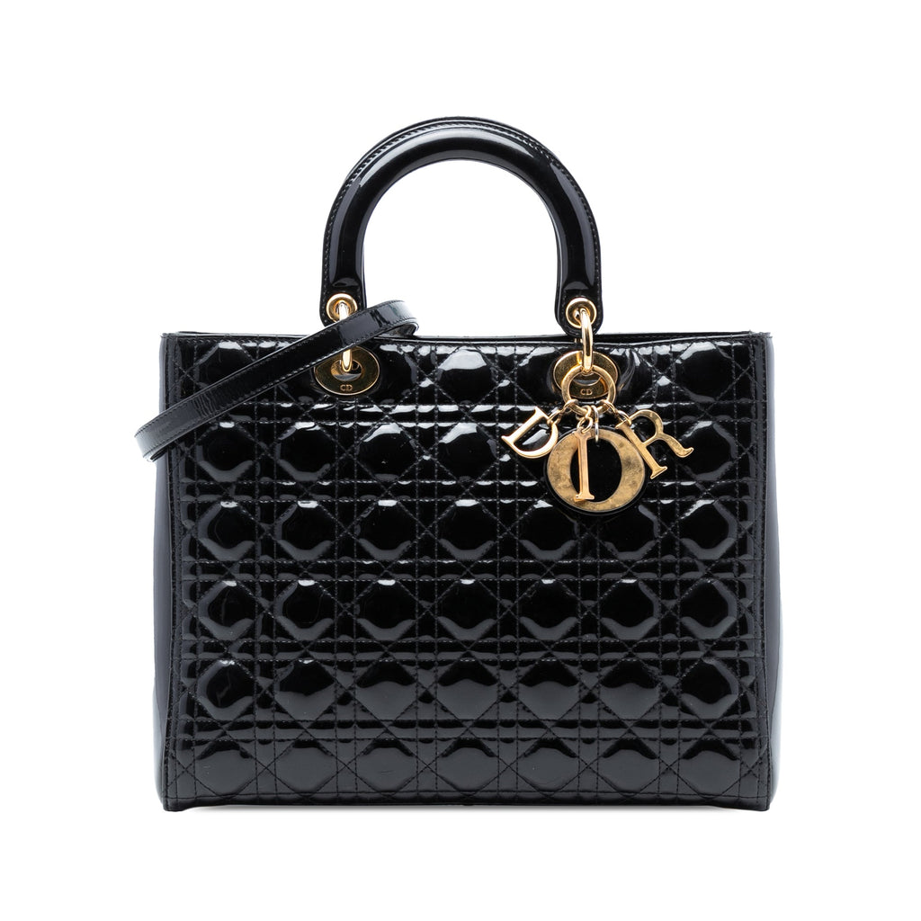 Dior Large Patent Cannage Lady Dior