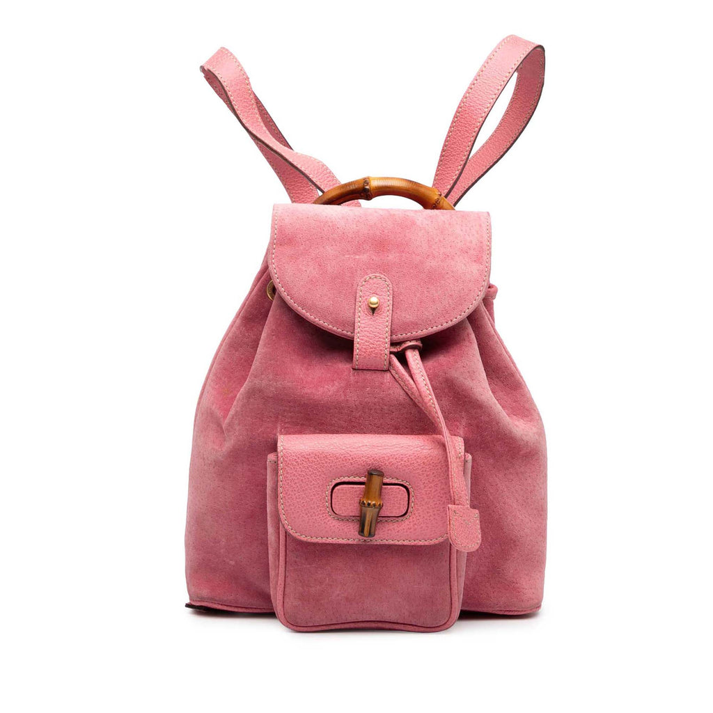 Gucci Suede Bamboo Backpack