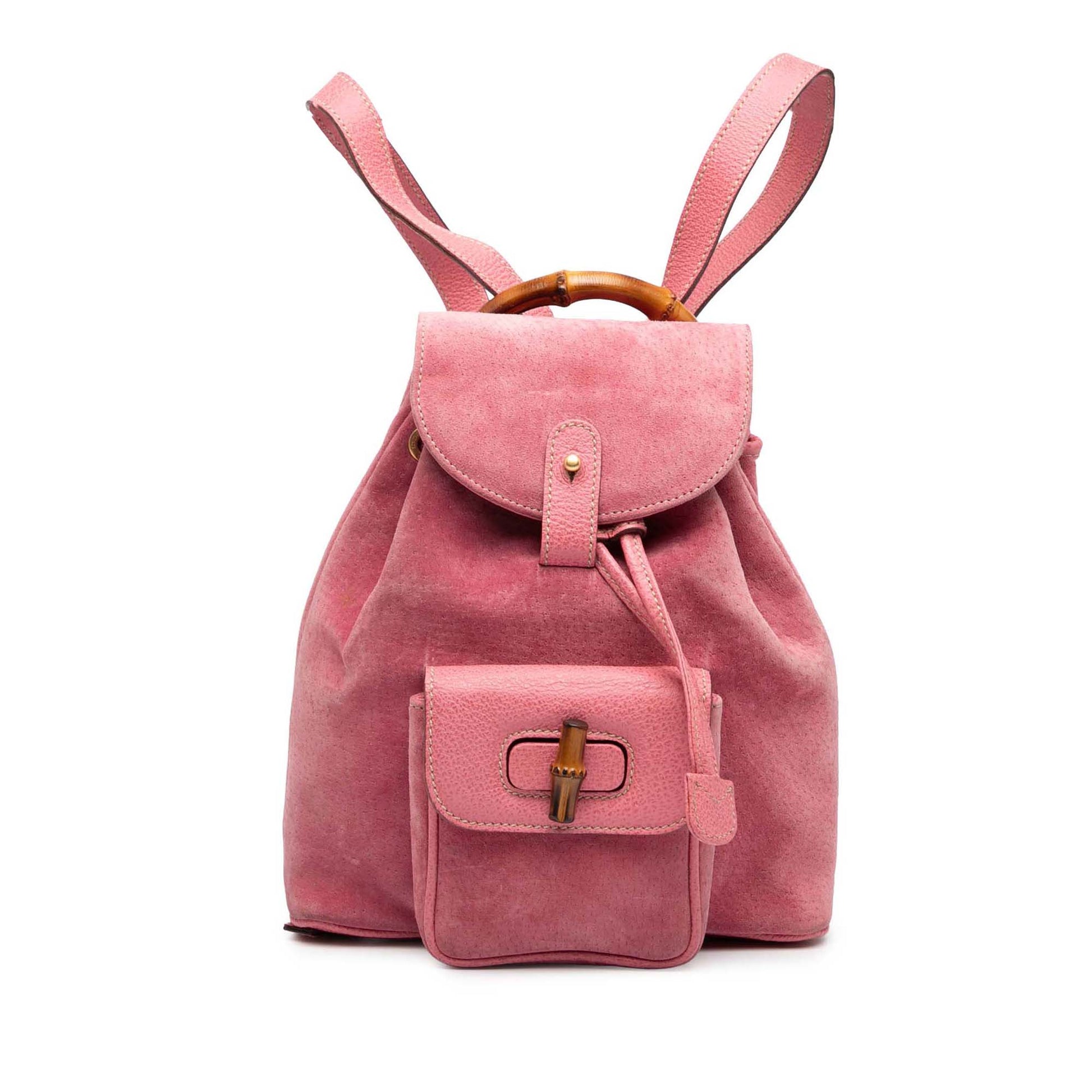 Gucci Suede Bamboo Backpack