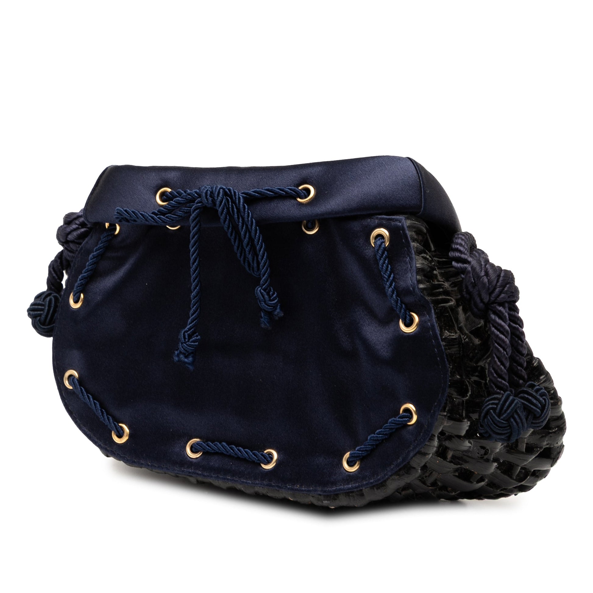 Bottega Veneta Satin Intrecciato and Wicker Crossbody