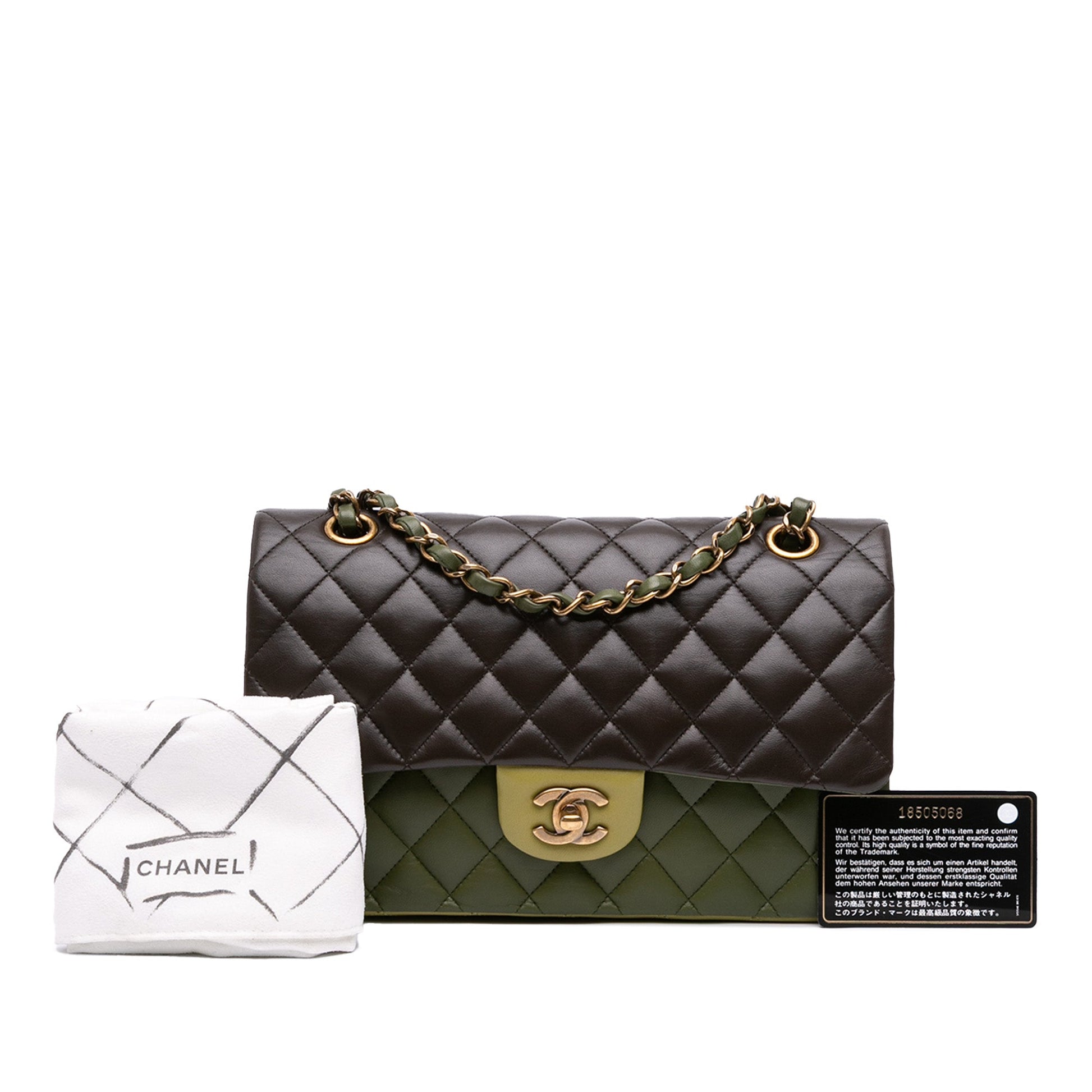 Chanel Medium Classic Tricolor Lambskin Double Flap