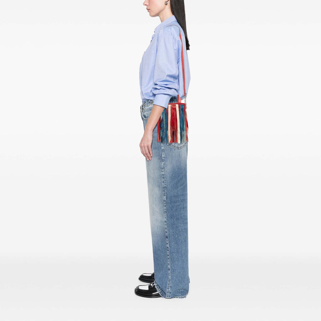 Balenciaga XXS Lambskin Fringe Bazar Shopper Satchel