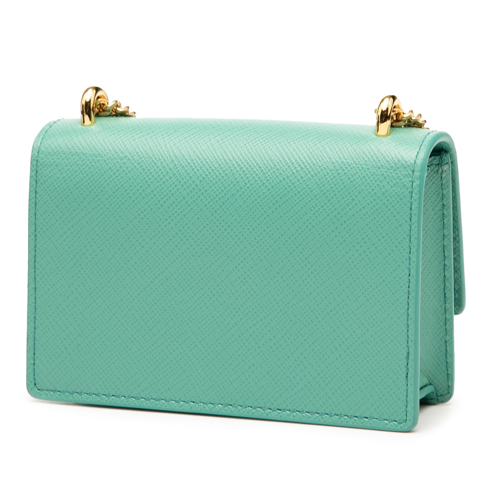 Prada Saffiano Lux Card Holder on Chain