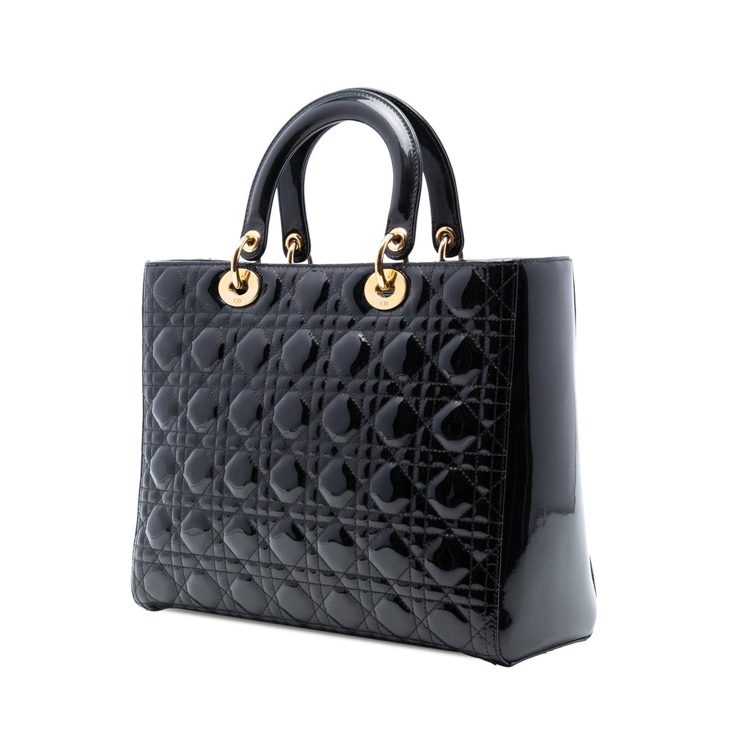 Dior Large Patent Cannage Lady Dior