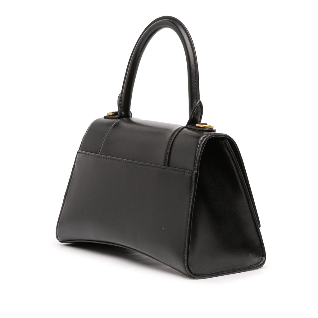 Balenciaga Small Shiny Box Calfskin Hourglass Top Handle Bag