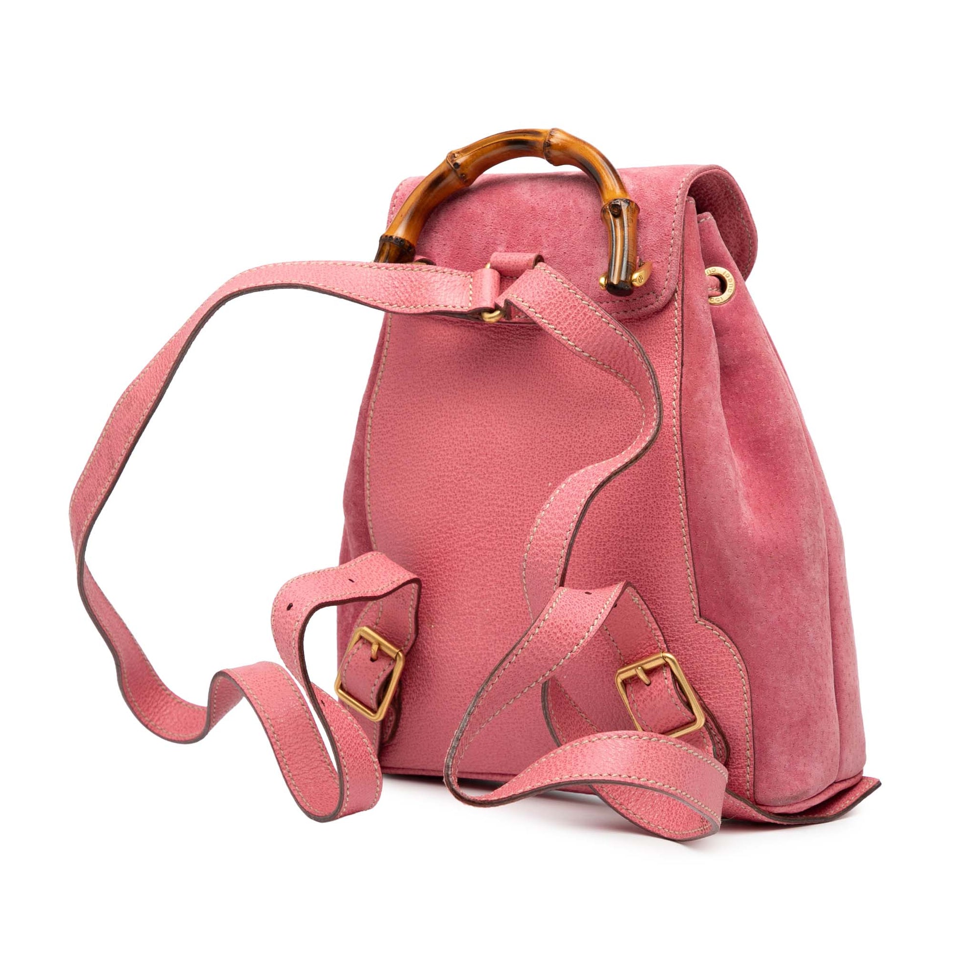 Gucci Suede Bamboo Backpack